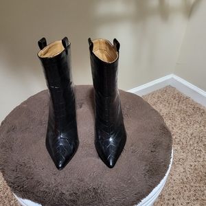 Stiletto leather croc still boot.  Only worn once for a few hours